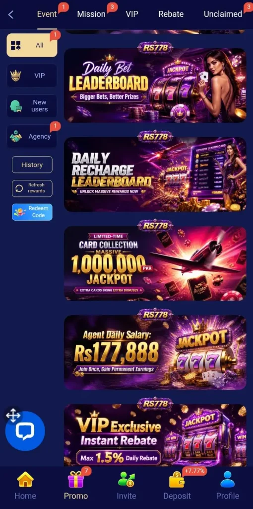 Rs778 Game offers a practical way for Pakistani gamers to enjoy casino-style games while having a shot at real earnings. 